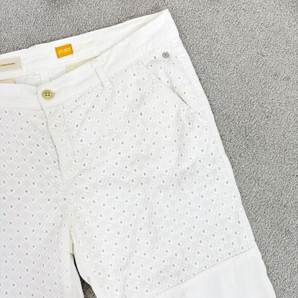 Pilcro by Anthropologie Hyphen Eyelet Chino Pants Ivory Size 31 Tall 12 - Picture 7 of 16